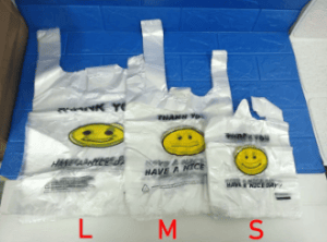 Thank You Printed Plastic Bag L 33cmX36cm 5pcs